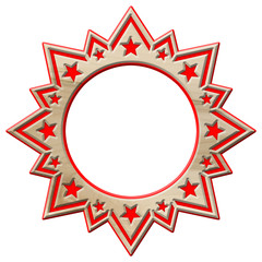 Sternförmiger Weihnachtsrahmen, rot, freigestellt, Ahornholz
