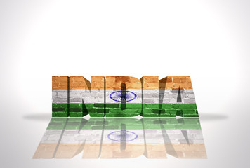 Word India on the white background