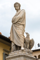 Marble statue of Dante Alighieri in Florence