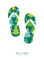 Vector holiday christmas trees flip flops silhouettes pattern