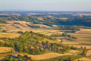 Fototapeta na wymiar Agricultural green landscape od Prigorje region