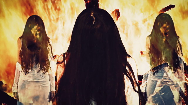 Witch fire triple ghost burning