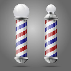Two different old fashioned vintage silver glass barber shop