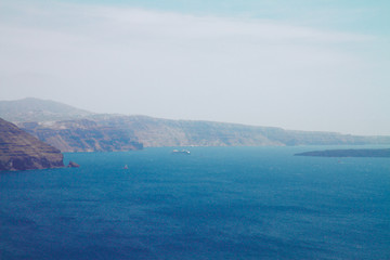 Santorini island  and Aegan sea