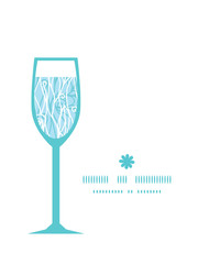 Vector abstract frost swirls texture wine glass silhouette