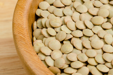 lentils, on wood, background