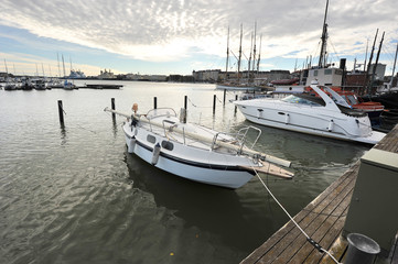 Fototapeta premium Helsinki, Finland, 28 September: berth Marina in the centre of H