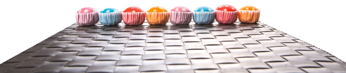 Malaysian steamed rice polka dot muffin or apam polka dot