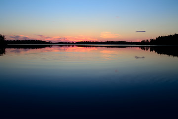 Night's rest. Lake Engozero, North Karelia, Russia