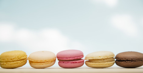 Colorful macaroons, French pastry