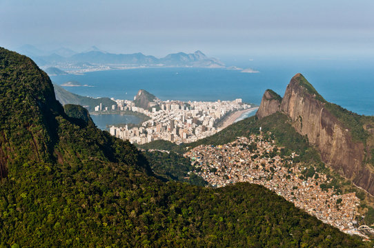 Scenic Rio View, Mountains, Favela, City Skyline, Ocean