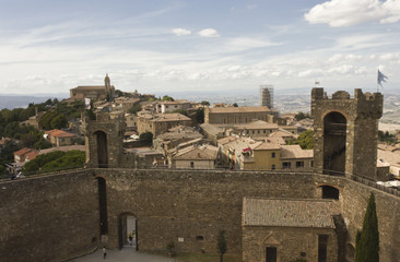 Fototapeta na wymiar View of Montalcino city from its Castle