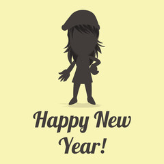 Happy New year illustration over color background