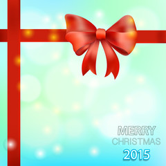 Christmas background with red bow. 