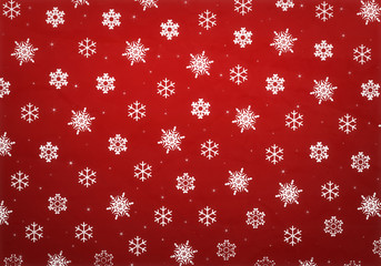 Red Snowflakes Xmas and New Year Background
