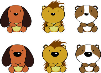 cute baby animals cartoon set6
