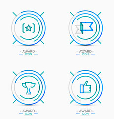 Award icon set, Logo collection