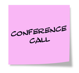 Conference Call Pink Sticky note