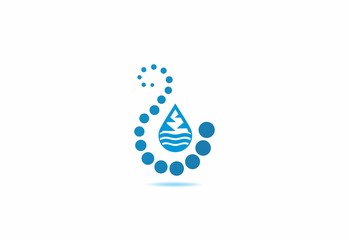 water drop in circle logo vector