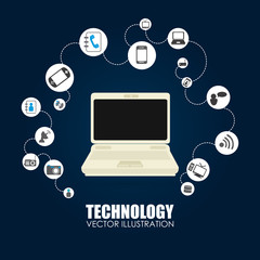 Technology design over blue background vector illustration.