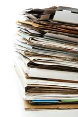 Big stack of papers, close-up