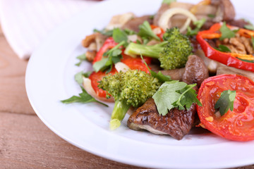 Braised wild mushrooms with vegetables and spices