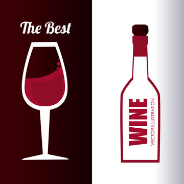 Wine design over red and white background vector illustration