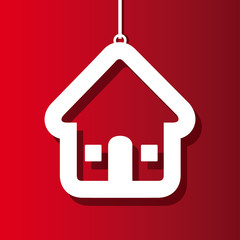 Home desgin over red background vector illustration