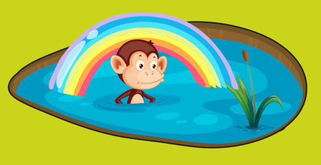 Obraz na płótnie Canvas Monkey in a bath