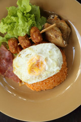 American style breakfast set, fried rice
