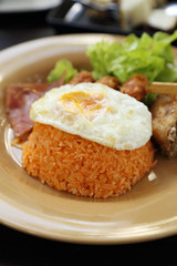 American style breakfast set, fried rice