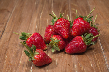 Fresh strawberry  on wood