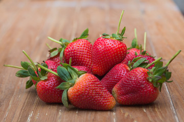 Fresh strawberry  on wood
