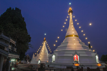 Fototapeta premium Wat Phatat Doi GongMu in North of Thailand , Mae Hong Son