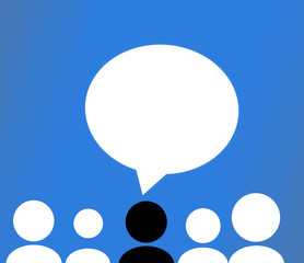 Speech bubbles peoples silhouette