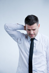 man worried about future or money