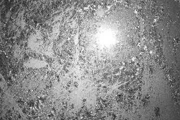 Winter sun through frost pattern