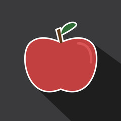 Vector of apple with long shadow