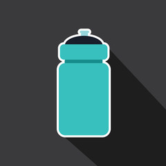 Vector of sport Bottle of water with long shadow