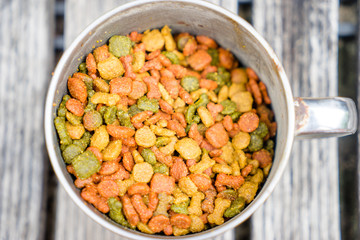 steel jar of dog food