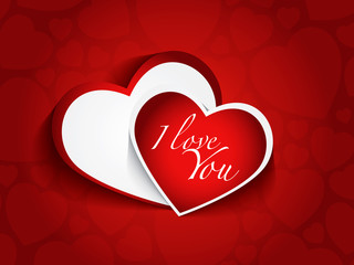 Love You Valentine's Day Greeting card, vector illustration