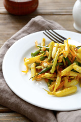 roasted carrots and green beans