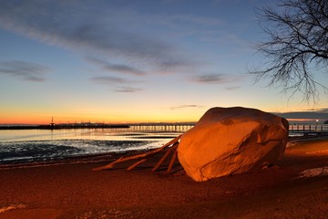 The Famous Rock of City Of White Rock at sunset