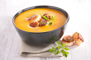 soup and scallop