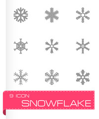 Vector snowflake icon set