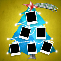 Christmas card with six empty frames