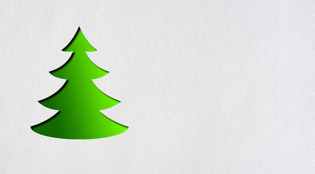 Illustration of a Christmas tree on paper texture.