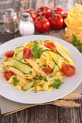 tagliatelle cooked with vegetables