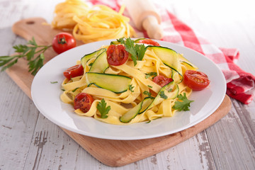 tagliatelle cooked with vegetables