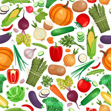 Vegetable organic food seamless background